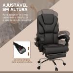 Cadeira de Escritório com 6 Pontos de Massagem Reclinável de PU com Controlo Remoto e Altura Ajustável 63x57x118 - 126 cm
