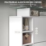 Sapateiro com Gavetas Basculantes, Prateleiras Ajustáveis e Prateleiras Abertas para 12 Pares de Sapatos 89x25x92 cm Branco