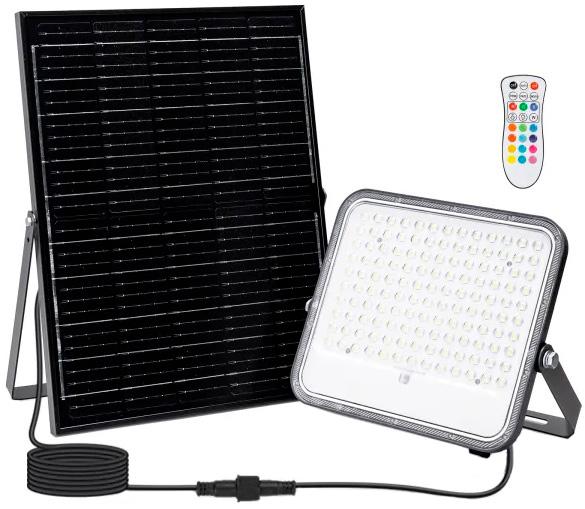 Projetor LED 150W RGB c/ Painel Solar + Comando