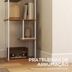 Candeeiro de Pé com Prateleiras Brilho e Temperaturas de Cor Ajustáveis 3000K - 6500K e Temporizador 40x29x171 cm Branco e Madeira