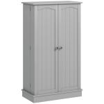 Armário de Cozinha Armário Despensa Cozinha com 2 Portas e 16 Prateleiras Armário Moderno 60x30x104 cm Cinzento