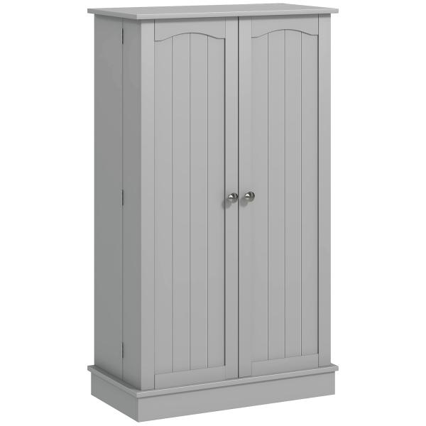Armário de Cozinha Armário Despensa Cozinha com 2 Portas e 16 Prateleiras Armário Moderno 60x30x104 cm Cinzento