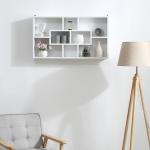 Estante de parede decorativa Conjunto de 8 estantes para CDs Estantes Flutuantes Cubos Modernos 85x14,5x47,5cm Carga 20kg Madeira