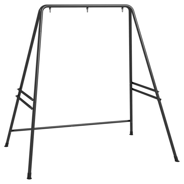 Suporte para Cadeira Suspensa 130 cm Suporte para Baloiço com Estrutura em Aço Capacidade 150 kg para Pátio Jardim Preto
