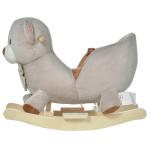 Cavalo de balanço com forma de urso para bebê acima de 18 meses com som 60x33x50