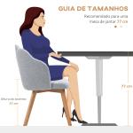Cadeiras Sala de Jantar Estofada em Linho Sintético com Assento e Encosto Acolchoados Estilo Moderno 58x60x82 cm Azul Claro
