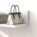 Conjunto de Móveis de Entrada com Espelho e Gaveta Móvel de Entrada Suspenso Estilo Moderno 75x3,5x75 cm e 75x30,5x20 cm Branco e Cinza