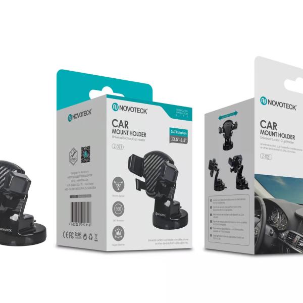 Suporte Universal para Carro Z - 021 - Ventosa Forte, Rotação 360°, Compatível com 3.5'' - 6.5''