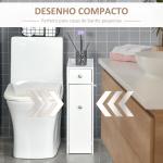 Armário Auxiliar de Casa de Banho Estreito com 2 Gavetas e Compartimento Superior com Tampa 17x48x58cm Branco