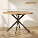 Mesa de Refeição Redonda para 4 Pessoas Mesa de Cozinha Industrial com Estrutura de Aço Ø120x75 cm Madeira