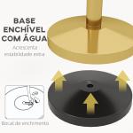 Conjunto de 2 Postes Separadores em Aço Inoxidável com Corda de Veludo Vermelho de 1,5 m e Base Preenchível Dourado