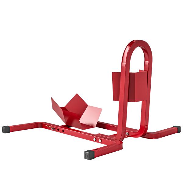 Suporte para Roda Dianteira de Moto Ajustável em 3 Níveis Carga 250 kg 60x55x43 cm Vermelho