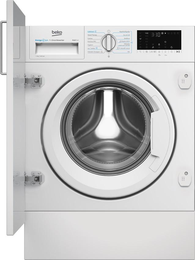 Máquina de Lavar Roupa de Encastre EnergySpin SteamCure B3WBT48435WB 8Kg 1400RPM (Branco) - BEKO