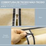 Roupeiro de Tecido Dobrável com 6 Prateleiras e 1 Barra de Pendurar para Dormitório Vestidor 103x43x162,5cm Creme