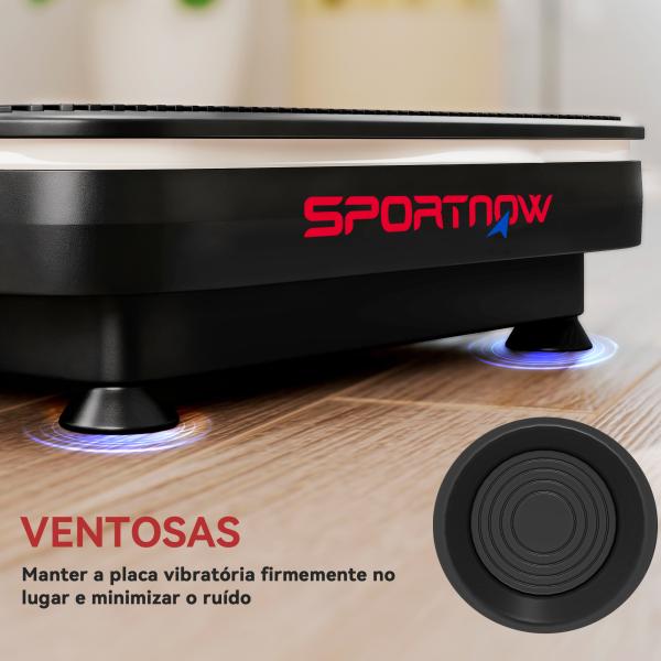 Plataforma Vibratória 99 Velocidades 3 Programas com Bluetooth Ecrã LED Luzes e Bandas Elásticas 47x32x12 cm Preto