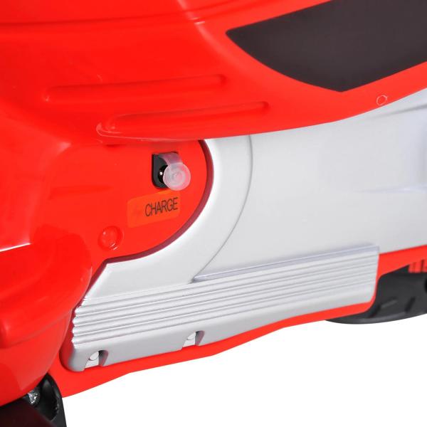 Mota Elétrica para Crianças com Licença Vespa com Música Velocidade 2 - 3 km/h e Buzina 102x50,5x75,5 cm Vermelha