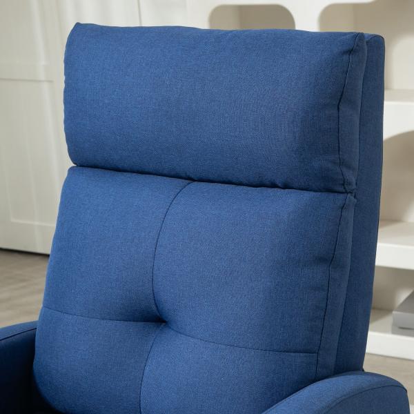 Poltrona Relax Reclinável até 155° Poltrona Reclinável Manual para Pessoas com Altura Inferior 195 cm 67x87x98 cm Azul Escuro