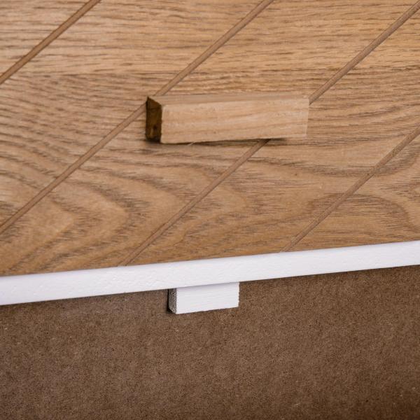 Mesa de Cabeceira com 4 Gavetas Amplo Espaço de Armazenamento para Dormitório 40x30x75 cm Branco e Madeira