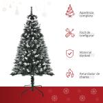 Árvore de Natal Automática 150 cm com 378 Ramos 41 Decorações Suporte em Aço Base Dobrável e Removível Verde