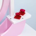 Toucador Infantil com Banco Espelho e Gaveta Mesa de Maquilhagem para Crianças entre 3 - 6 Anos 65,5x46x93cm Rosa