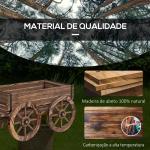 Floreira de Madeira Floreira de Exterior em Forma de Carrinho com 4 Rodas para Varanda Jardim Pátio 120x41x54 cm Madeira