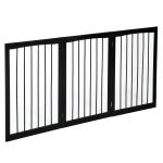 Barreira de Segurança Dobrável de 3 Painéis Portátil para Animais de Estimação 160x76 cm para Portas Escadas Corredores Marrom escuro