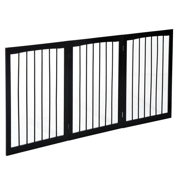 Barreira de Segurança Dobrável de 3 Painéis Portátil para Animais de Estimação 160x76 cm para Portas Escadas Corredores Marrom escuro