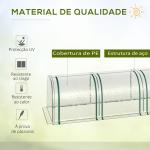 Estufa para Jardim Estufa Pequena para Cultivo de Plantas com 3 Janelas 295x100x80 cm 3 Transparente e Verde