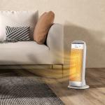 Aquecedor Elétrico de Baixo Consumo 2000W PTC com 4 Modos Termóstato Regulável Oscilação de 55° 20x20x49 cm Branco