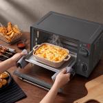 Mini Forno Elétrico 9 L de Bancada 750 W com Temperatura Ajustável e Temporizador, 35x24,6x20 cm, Cinzento