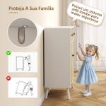 Sapateira de 2 Portas com Design em Espiga Prateleiras Ajustáveis Gaveta para 12 Pares de Sapatos 75x35x97 cm, Branco e Madeira