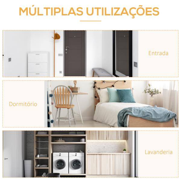 Suporte para Cabides com 4 Prateleiras de Armazenamento e Barra de Pendurar Estilo Industrial 101x39x160cm Madeira e Branco