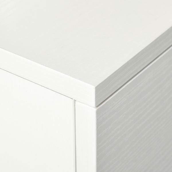 Conjunto de 2 mesas secretária para escritório com rodas 2 gavetas 100x36x88 cm Branco