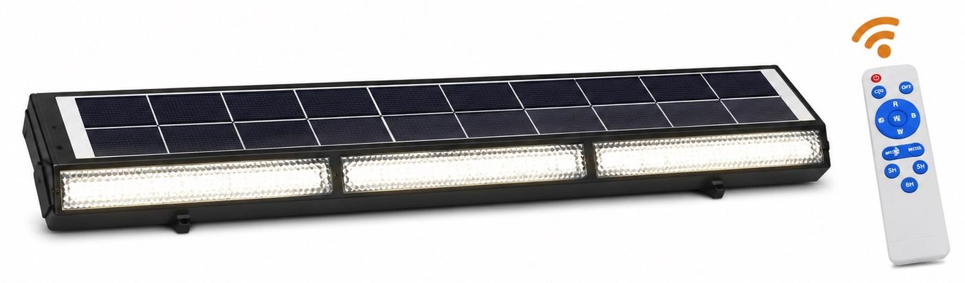 Barra LED Branco F. 6500K 1200Lm IP65 6V 145º p/ Muro/Chão c/ Painel Solar 15W (ABS)