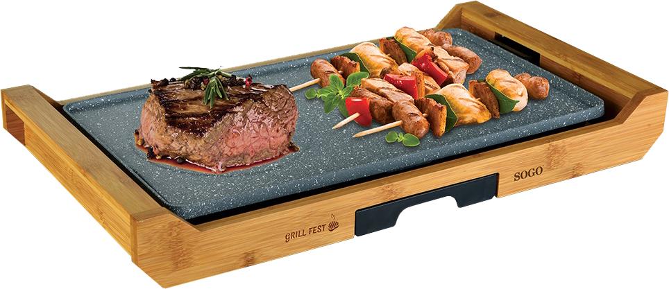 Grelhador Elétrico c/ Bandeja de Bambu 2200W - SOGO