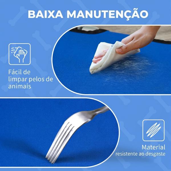 Cama Elevada para Cães com Tecido Oxford e Estrutura de Metal para Interior e Exterior 92x76x18 cm Azul