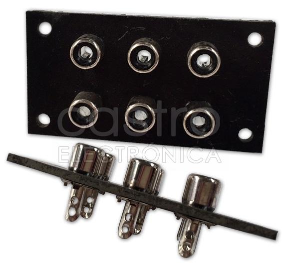 Base 6x RCA Femea p/ Painel