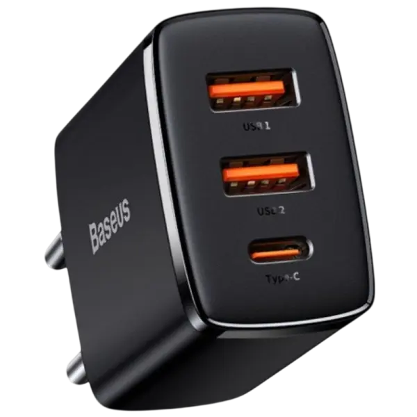 Carregador Compact CCXJ - E01 USB - C/USB - A 30W Fast Charger PD/QuickCharge 3.0 (Preto) - BASEUS