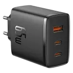 Carregador Cube Pro 2xUSB - C + USB 65W Fast Charging (Preto) - BASEUS