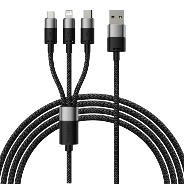 Cabo StarSpeed USB - A Macho - 3 - EM - 1 Cabo Lightning / Micro USB / USB - C Macho (1,2 mts) - BASEUS