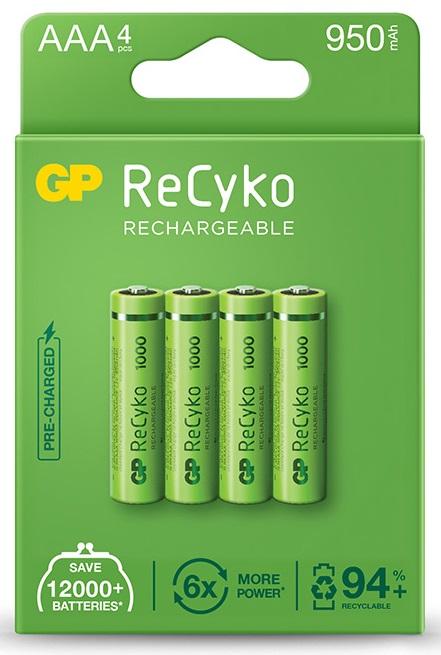 Blister 4 Pilhas Recarregáveis 1,2V 950mAh ReCyko+ Ni - Mh - AAA - GP