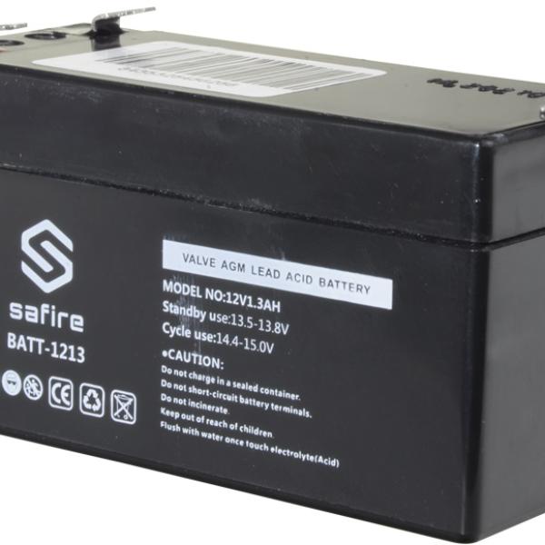 Bateria de Chumbo 12V 1,3Ah (97 x 58 x 65 mm) - SAFIRE