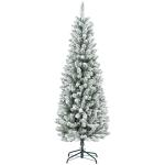 Árvore de Natal Artificial Coberta de Neve 180 cm com 479 Ramos e Suporte de Metal Árvore Natalícia para Sala Interior Verde