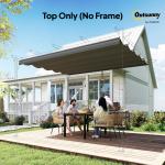 Cobertura para Pérgola 2,5x2,55 m Teto de Substituição Retrátil para Pérgola com 10 Orifícios de Drenagem Cinza Escuro