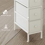 Móvel de Arrumação Estreito com 4 Gavetas de Tecido para Espaços Pequenos 20x43x81,5 cm Branco