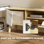 Móvel de TV com 2 Portas e 2 Estantes para Televisores de até 65 Polegadas 150x30x42 cm Madeira e Branco