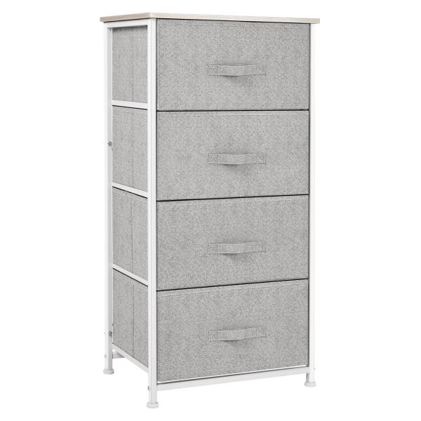 Cómoda Organizador com 4 Gavetas de tecido para sala de estar quarto 45x30x92cm