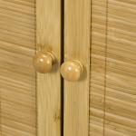 Aparador de Bambu de 2 Portas Aparador Boémio com 2 Prateleiras para Cozinha Entrada 60x27x67,5 cm Madeira