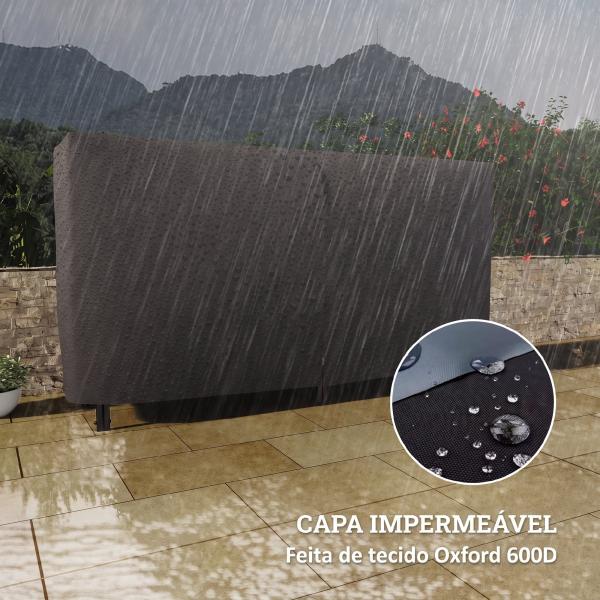Suporte para Lenha em Metal com Capa Oxford 600D, Ajustável, Carga 200 kg, Interior/Exterior, 180x36x99 cm, Preto