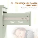 Aparador com Gaveta e Armário de 2 Níveis com Prateleira Ajustável Base Elevada e Amplo Tampo 80x40x90 cm Verde Claro
